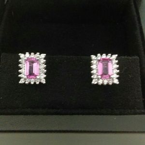 Reserved. Pink sapphire and diamond earrings